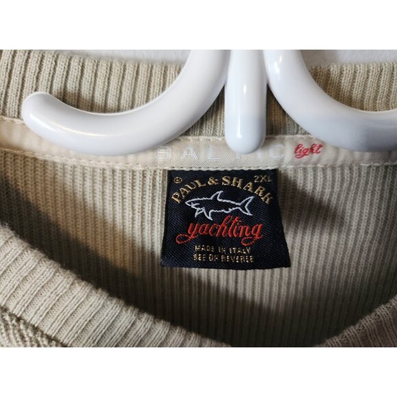 Paul & Shark Yachting Men 2XL Wool Blend Beige Sleeveless Sweater Vest - Picture 3 of 4